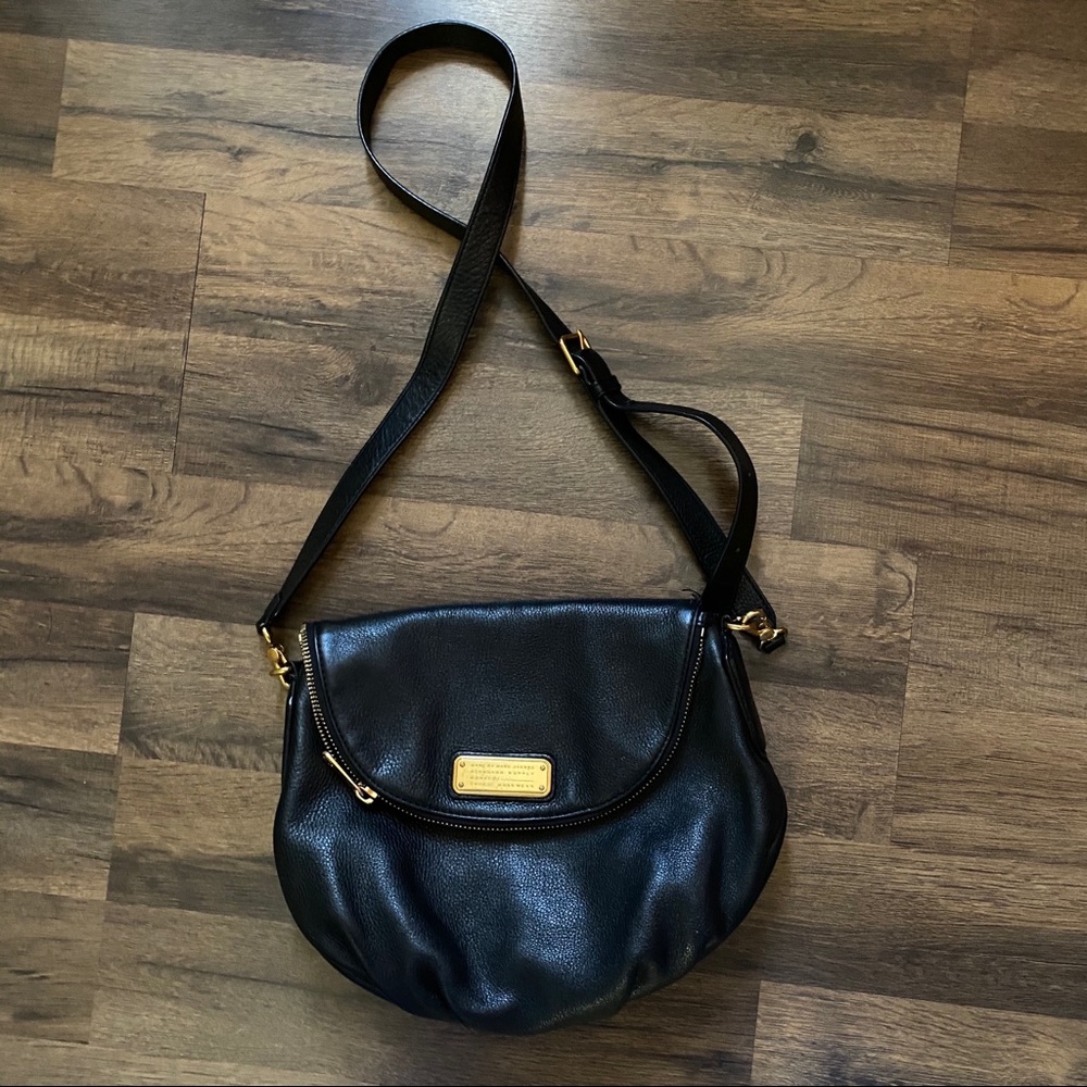 Marc Jacobs Wingman leather black crossbody bag